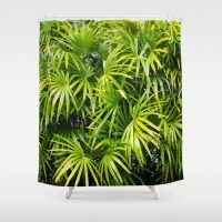 Palm leaves shower curtain, 71x74 inch