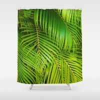 Shower Curtain with palm leaves, 71x74 inch