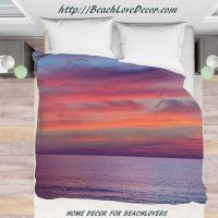 Malibu ocean sunset duvet cover, ocean duvet cover, sea bedding, 4 sizes