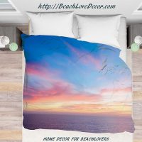 Malibu sunset duvet cover, ocean duvet cover, tropical bedding, 4 sizes