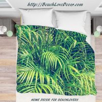 Duvet cover with palm leaves (retro effect)