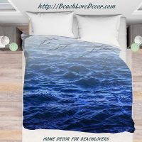 Indigo and white ocean duvet cover, 4 sizes