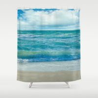 Ocean Shower Curtain with Miami view, 71x74 inch