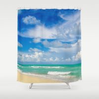 Shower Curtain with Miami beach, 71x74 inch