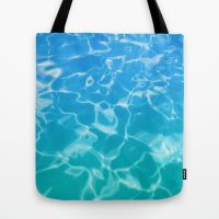 Blue-teal water tote bag
