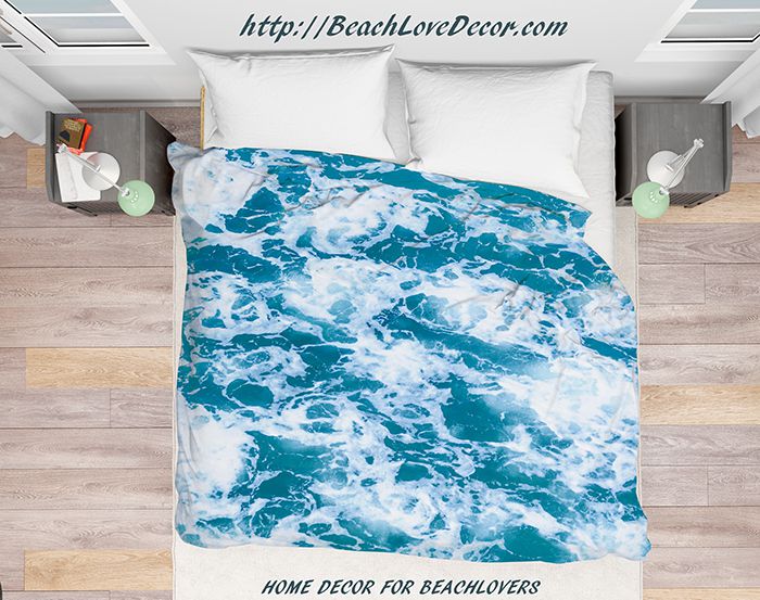 Blue Marble Ocean Water Duvet Cover, Ocean Themed Duvet Covers