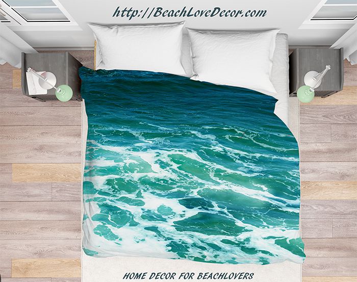 Turquoise Ocean Surf Duvet Cover Tropical Bedding Sea Bedding 4
