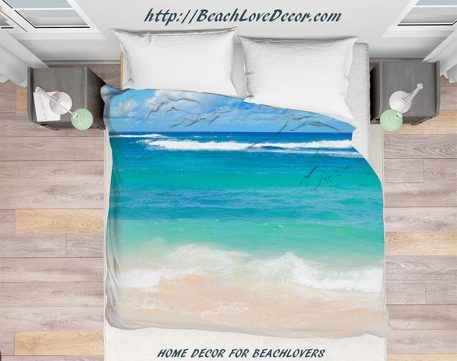 Tropical Hawaiian beach Duvet Cover, 4 sizes – Beachlovedecor.com ...