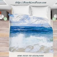 Blue and White ocean water Duvet Cover