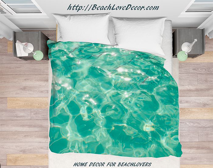 Duvet Cover With Turquoise Sparkly Water Ocean Duvet Cover