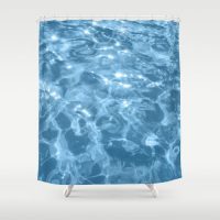 Shower Curtain with blue water, 71x74 inch