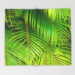 Palm leaves Fleece Throw Blanket, extra soft and warm, 6 sizes ...