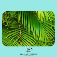 Palm leaves microfiber foam bath mat, 2 sizes