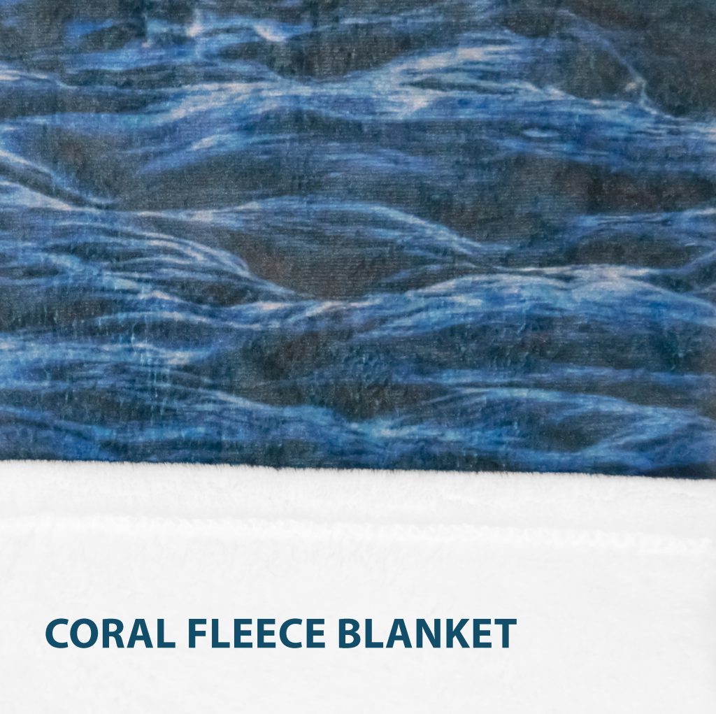 Deep blue Malibu ocean Fleece Throw Blanket, extra soft and warm, beach