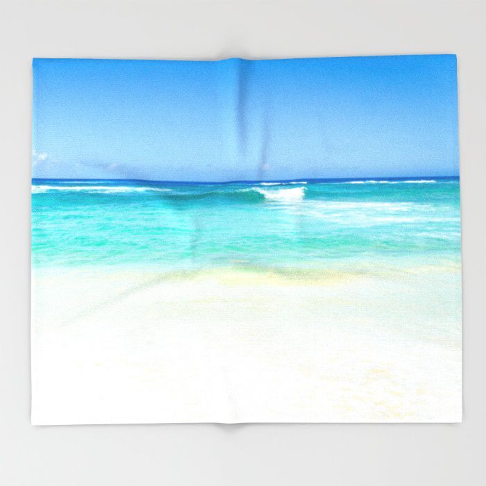 Calm ocean Fleece Throw Blanket, extra soft and warm, 6 sizes
