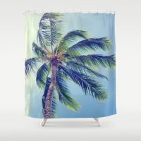 One Coconut Palm (retro effect) Shower Curtain, 71x74 inches