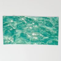 Turquoise sparkly water towel - hand, bath and beach sizes