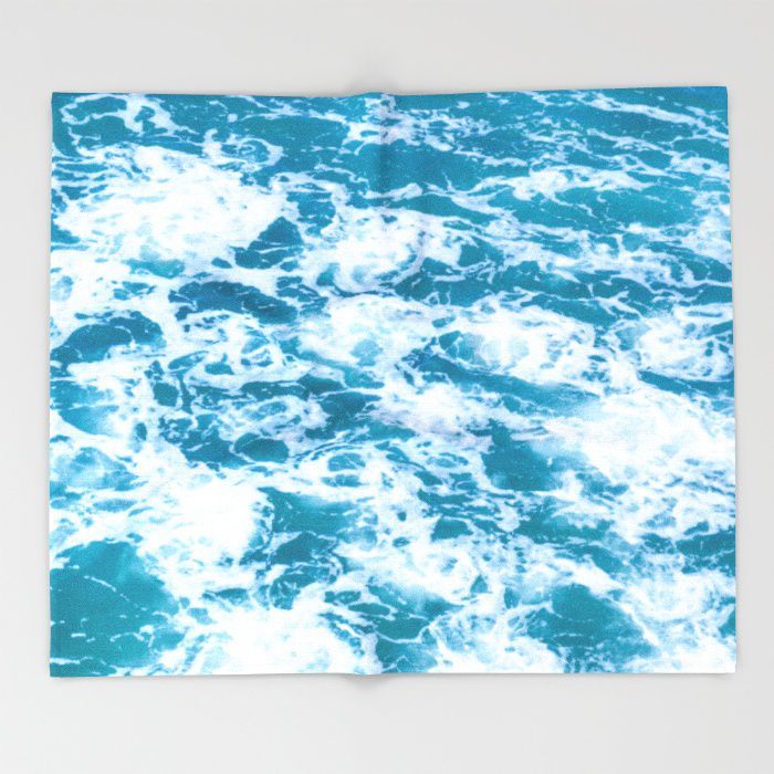 Blue Marble Ocean Fleece Throw Blanket, extra soft and warm, 6 sizes