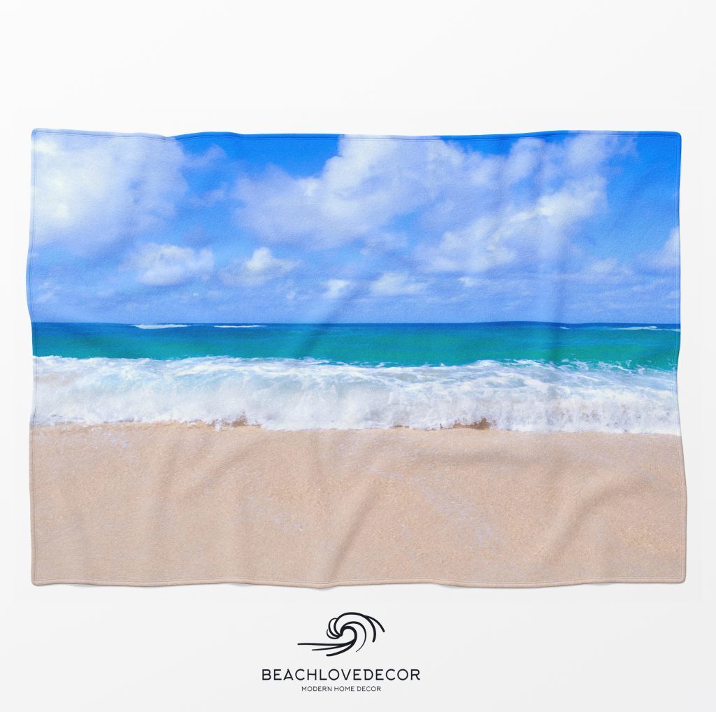 Decorative Tropical Fleece Throw Blanket, beach coral blanket, ocean