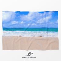 Decorative Tropical Fleece Throw Blanket, beach coral blanket, ocean shepra blanket