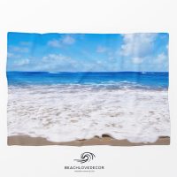 Blue Ocean Fleece Throw Blanket, extra soft and warm, beach coral blanket, ocean shepra blanket