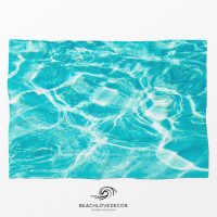 Blue water Fleece Throw Blanket, extra soft and warm, beach coral blanket, ocean shepra blanket