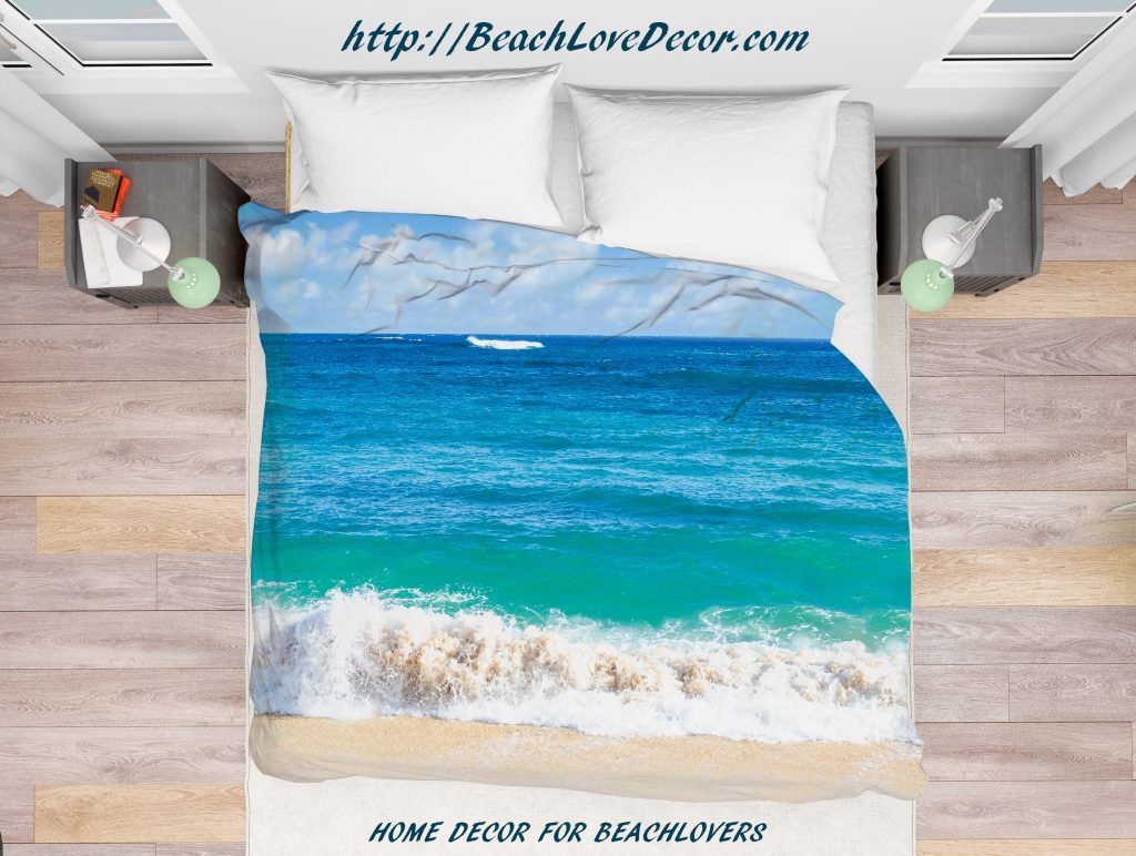 Beach and Ocean Duvet Cover Modern and Beach Home Decor, Personalized