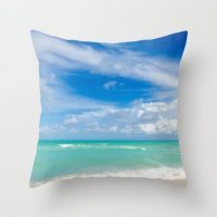 Miami Tropical beach throw pillow cover, cotton, decorative pillow case, ocean bedding, 5 sizes