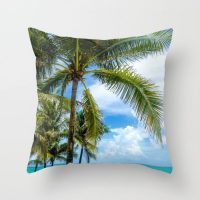 Miami palms throw pillow cover, cotton, decorative pillow case, ocean, palms bedding, 5 sizes