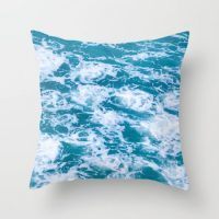 Deep turquoise ocean water throw pillow cover, cotton, decorative pillow case, ocean bedding, 5 sizes