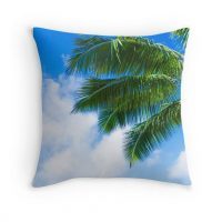 Palm leaves throw pillow cover, cotton, decorative pillow case, 5 sizes
