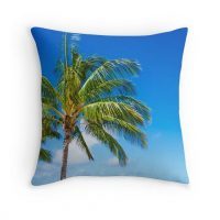 Palm tree throw pillow cover, cotton, decorative pillow case, beach house decor, palm tree pillow, 5 sizes