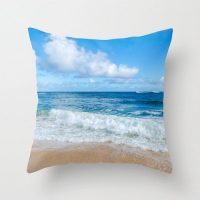 Tropical beach throw pillow cover, cotton, surf, ocean, coastal, beach house decor, decorative pillow case, sea, ocean bedding, 5 sizes