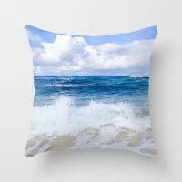 Hawaiian beach throw pillow cover, cotton, surf, ocean, coastal, beach house decor, decorative pillow case, sea, ocean bedding, 5 sizes