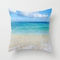 Hawaiian Poipu Beach throw pillow cover, cotton, surf, ocean, coastal, beach house decor, decorative pillow case, sea, ocean bedding, 5 sizes
