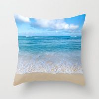 Sandy beach pillow cover, Hawaii, cotton, surf, ocean, coastal, beach house decor, decorative pillow case, sea, ocean bedding, 5 sizes