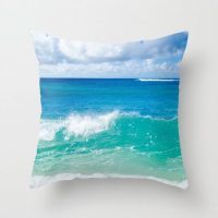 Ocean wave pillow cover, Hawaii, cotton, surf, ocean, coastal, beach house decor, decorative pillow case, sea, ocean bedding, 5 sizes