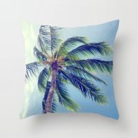 Palm throw pillow cover with retro effect, cotton, vintage, decorative pillow case, beach house decor, vintage palm tree pillow, 5 sizes