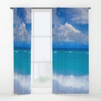 Hawaiian paradise window curtain, ocean curtain, blackout curtain, sheer curtain, coastal curtain, nautical curtain, ocean curtain, sea curtain