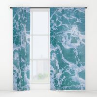 Light blue marble ocean window curtain, blackout curtain, sheer curtain, coastal curtain, nautical curtain, ocean curtain, sea curtain