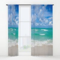 Miami ocean window curtain, blackout curtain, sheer curtain, coastal curtain, nautical curtain, ocean curtain, sea curtain