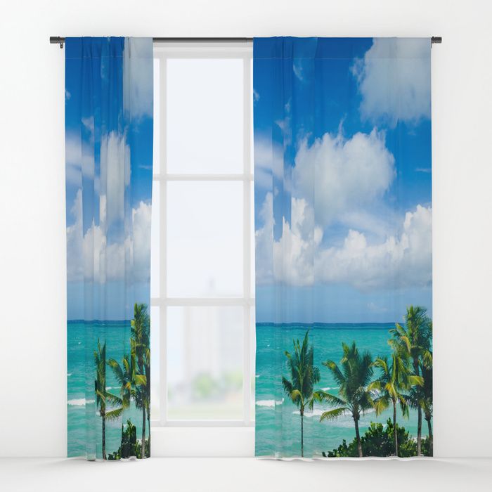 Miami Palms window curtain, blackout curtain, sheer curtain, nautical ...