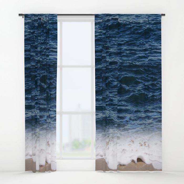 Ocean Window Curtain Blackout, Beach Style Window Curtains