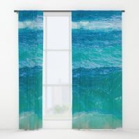 Turquoise ocean window curtain, blackout curtain, sheer curtain, coastal curtain, nautical curtain, beach curtain, sea curtain