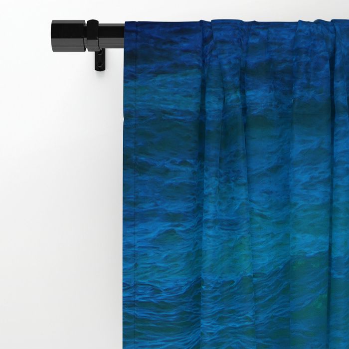 Deep Turquoise Ocean Window Curtain, Deep Turquoise Curtains