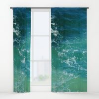 Turquoise calm ocean water window curtain, blackout curtain, sheer curtain, coastal curtain, nautical curtain, ocean curtain, sea curtain