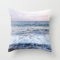 Pastel ocean sunset throw pillow cover, cotton, surf, ocean, coastal, beach house decor, decorative pillow case, sea, ocean bedding, 5 sizes