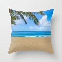 Taupe Hawaiian beach pillow cover, cotton, surf, ocean, coastal, beach house decor, decorative pillow case, sea, ocean bedding, 5 sizes