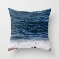 Indigo ocean with wave pillow cover, cotton, surf, ocean, coastal, beach house decor, decorative pillow case, sea, ocean bedding, 5 sizes