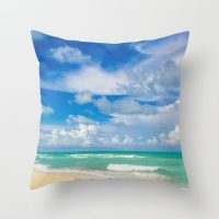 Miami sky over ocean pillow cover, beach pillow cover, Florida, cotton twill, surf, ocean, coastal, beach house decor, decorative pillow case, sea, ocean bedding, 5 sizes